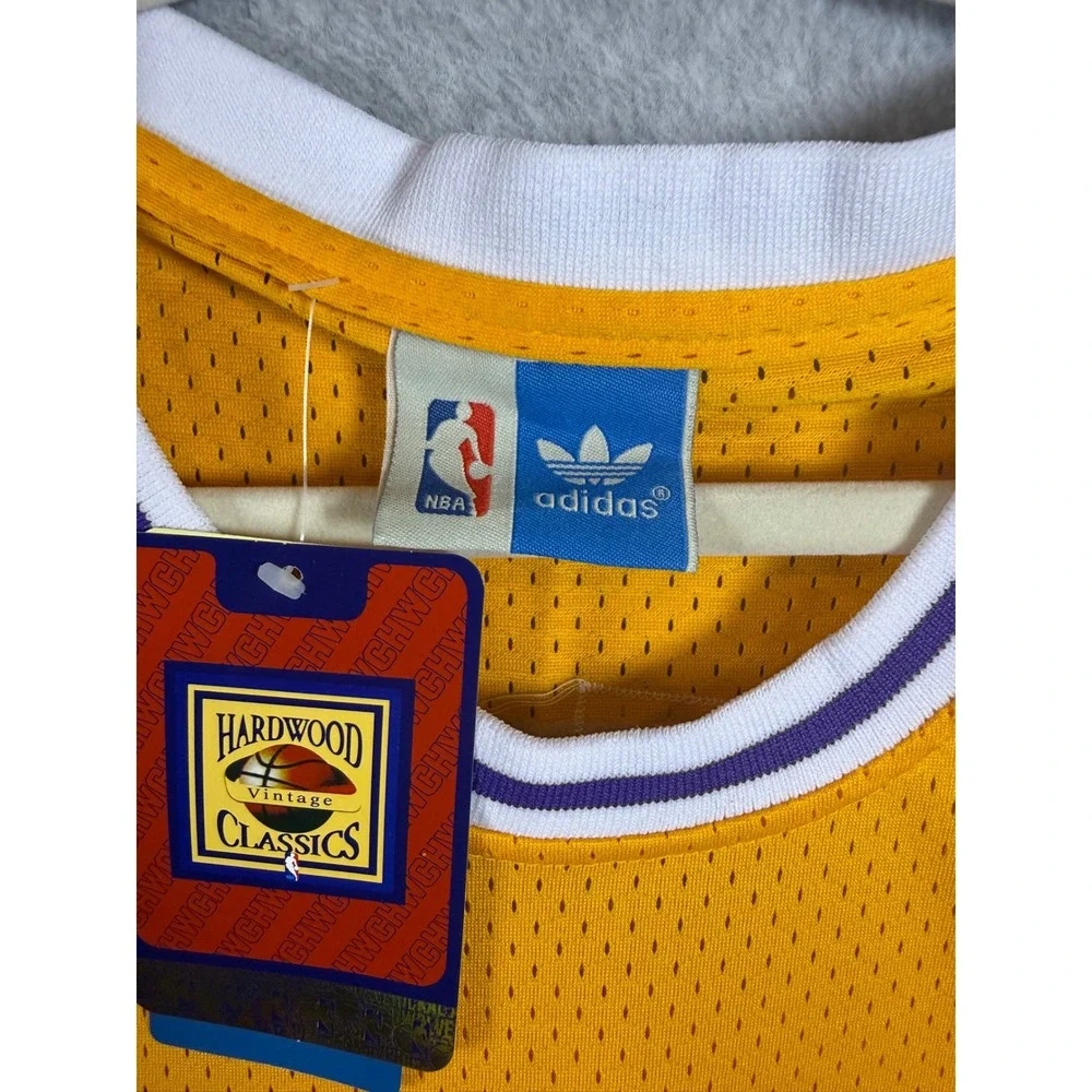 Adidas Los Angeles Lakers Jerry West 44 Hardwood Classics Jersey Yellow XXL New